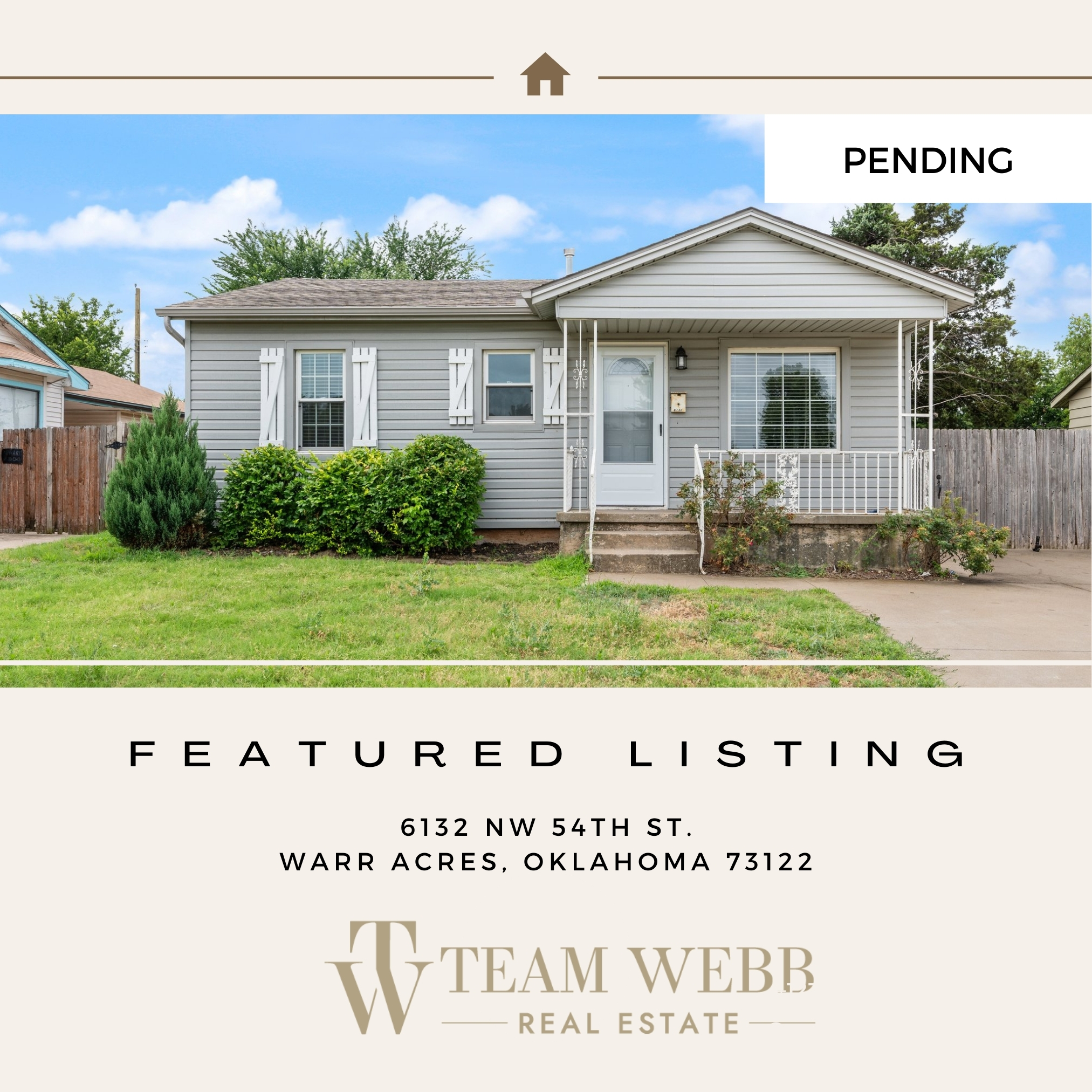 Oklahoma City - Home Pending Sale 6132 NW 54th St. Warr Acres